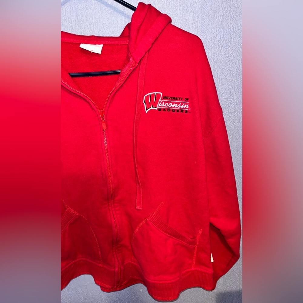 Vintage Wisconsin Badgers Jansport Zip-Up Hoodie Size Large